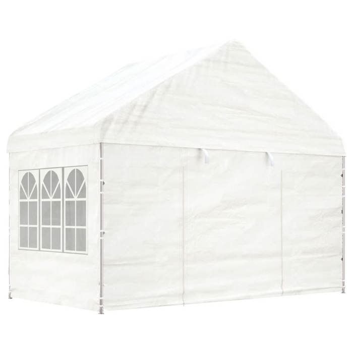 VidaXL Belvédère avec toit blanc 17,84x4,08x3,22 m polyéthylène, tente de fête, chapiteau, abri à auvent, pavillon, tente 3155492
