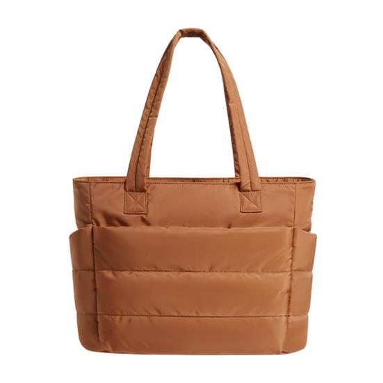 Puffer-Tragetasche Damen Umhängetasche mit Flaschenfächern Reise-Handtasche Gepolsterte Tragetasche für 15,6 Zoll Laptop Arbeit Fitnessstudio Pendeln