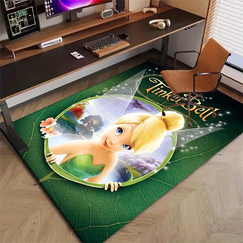 1pc T-Tinkerbell Design Printed Area Rug Carpet for Bedroom Living Room Home Decor Rugs Mat Non Slip Mat Rug for Bedside