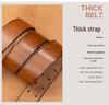 Men's Genuine Leather Pin Buckle Belt - Retro Style for Casual Wear