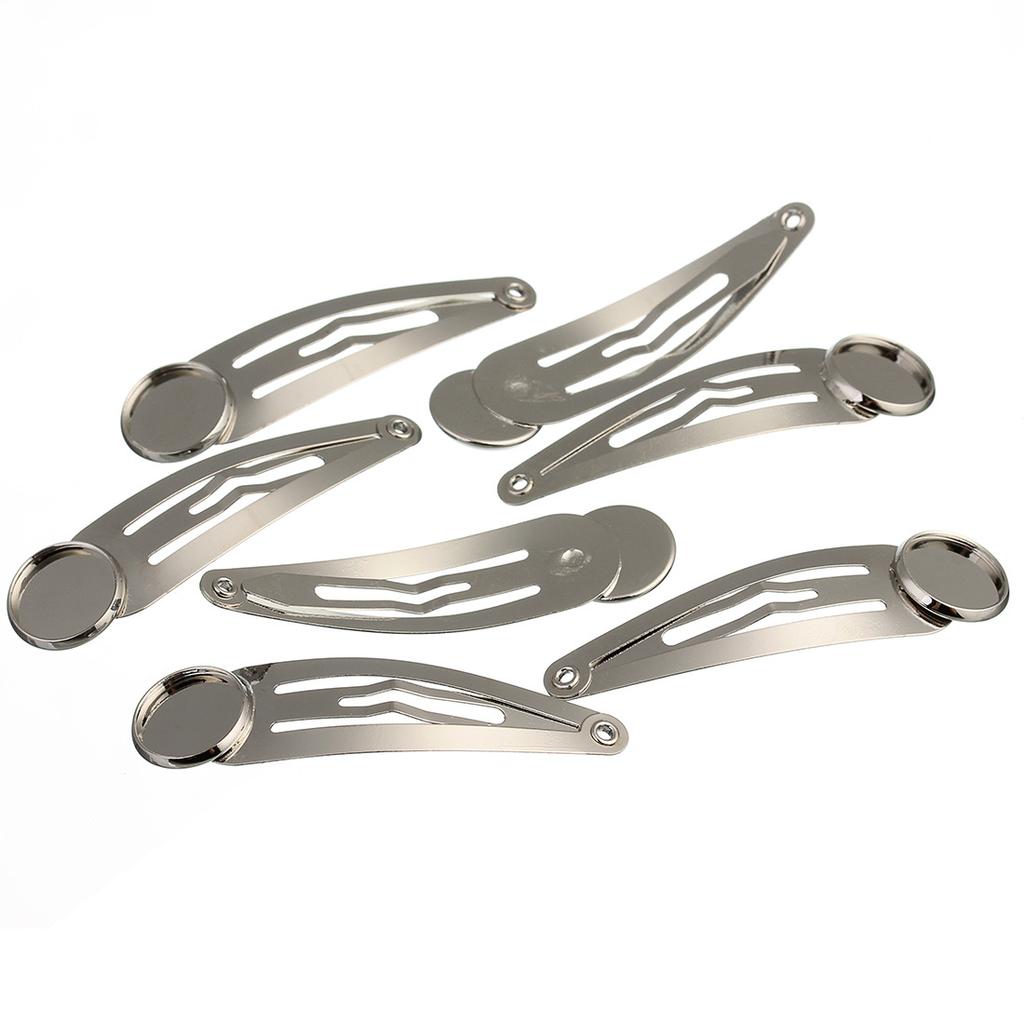 10pcs Iron Plated Hairpin 12/14/16/18/20mm Classic Metal Hair Clips Hairpin Base Setting Cabochon Cameo For DIY Hair Accessories
