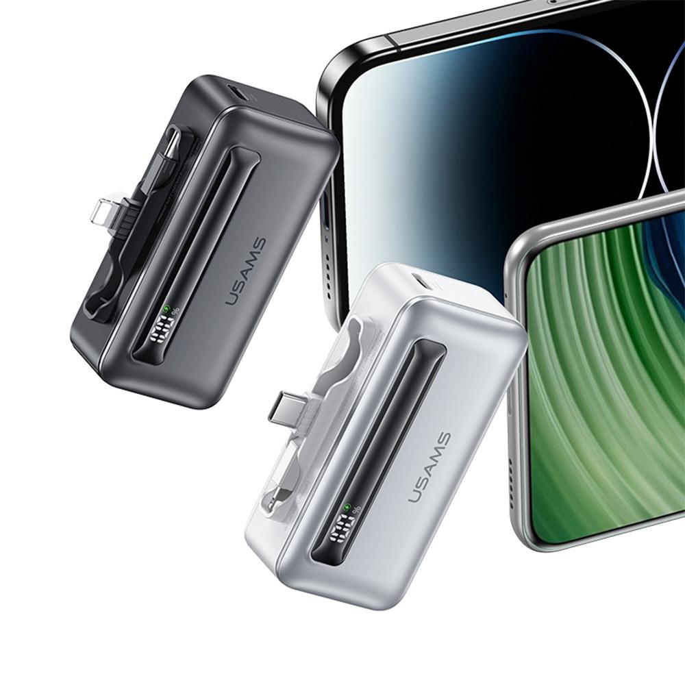 Usams Powerbank 4500Mah Usb-C/Lightning  20W Pd Fast Charge Srebrny/Silver Xb Series 4K5Cd23302 (Us-Cd233)