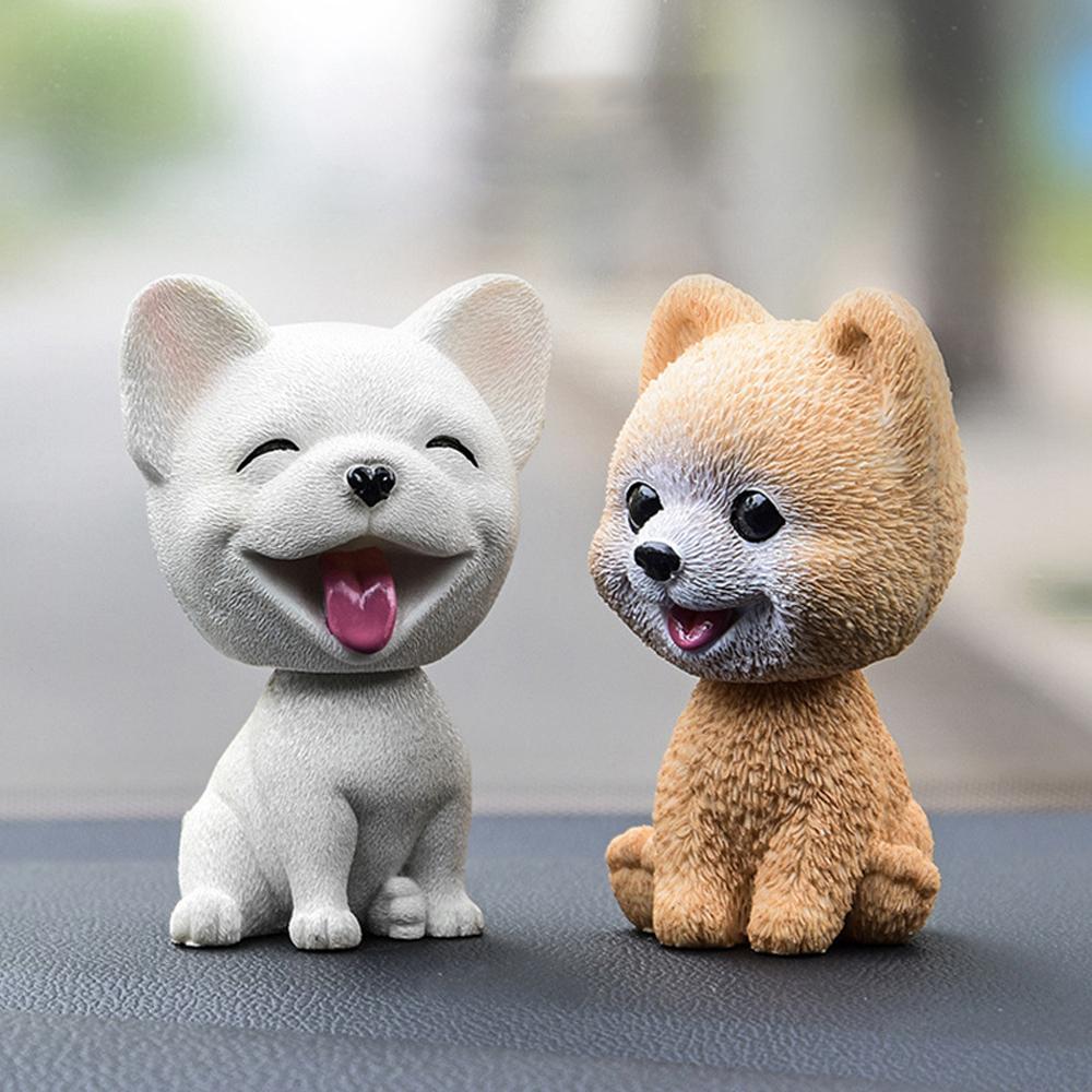 Car Decoration Cute Cartoon Dogs Action Figure Figurines Car Ornament Auto Interior Dashboard Accessories for Girls Gifts