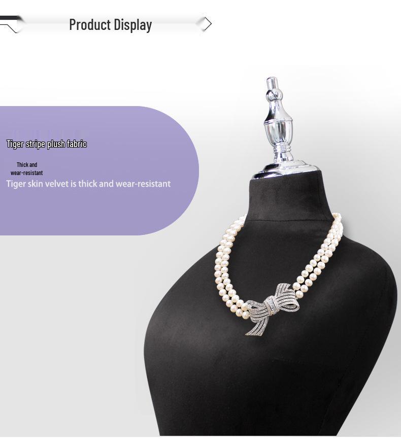 Plus Size Fabric Half-Body Mannequin with Pinned Design for Women's Clothing Display