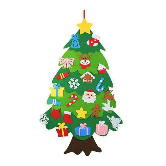 DIY Felt Christmas Tree with Detachable Ornaments Interactive Holiday Activity for Kids to Develop Motor Skills Wall Hanging Decor for Bedroom