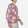 Nike Floral Logo Print Crew Neck Long Sleeve T-Shirt Men Tops Burgundy DM6336-507