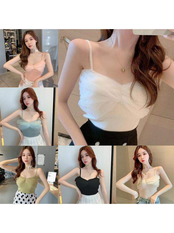 

Женская однотонная сетка без рукавов с V-образным вырезом короткой длины, вязаная сексуальная кофточка, топ, женская кофточка