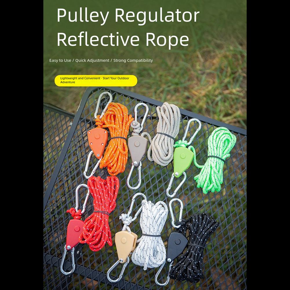 5M Length Adjustable Lanyard Pulley Hook Tent Fastener