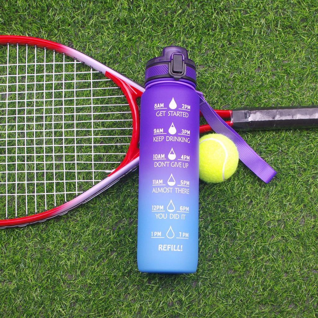 1000Ml Large Capacity Men's and Women's Matte Feel Sports Water Cup with Time Scale Kettle