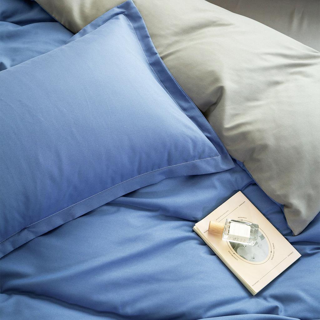 Fashion Polyester Solid Color Sheet Duvet Cover Set Single Double Bed Size Skin Friendly Machine Washable