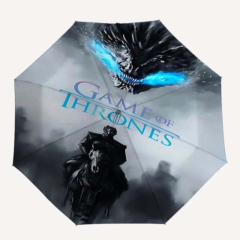 

1pc Game of Thrones Automatic Folding Umbrella - Compact 8-Rib Design, Durable Plastic & Iron1180L