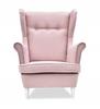 Fotel uszak ARI skandynawski Family Meble, pudrowy różowy do relaksu
