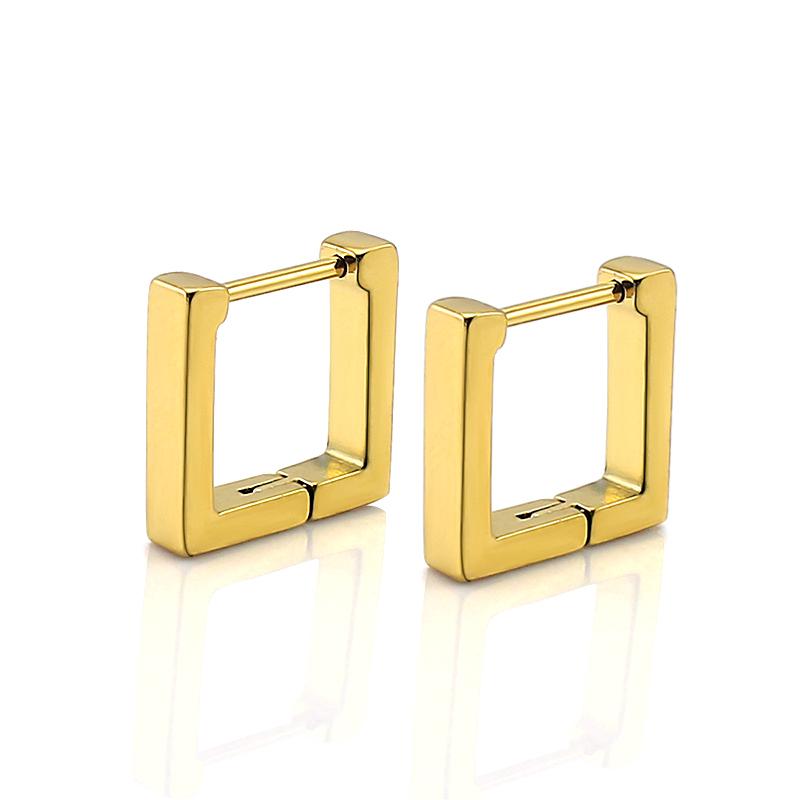 Surgical 316L Stainless Steel Heart Square Rectangular Geometric Stud Earrings For Women Men Boys and Girls Body Piercing Huggie