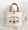 Canvas Bag Small Versatile Handbag Female Student Lunch Box Bag Simple Tote Bag Office Worker Lunch Bag Shopping Bag