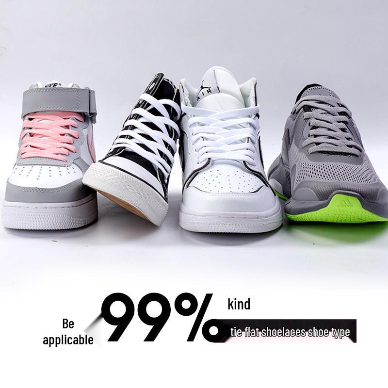 Customizable Black & White Flat Shoelaces for Air Force 1 and AJ1 Sneakers