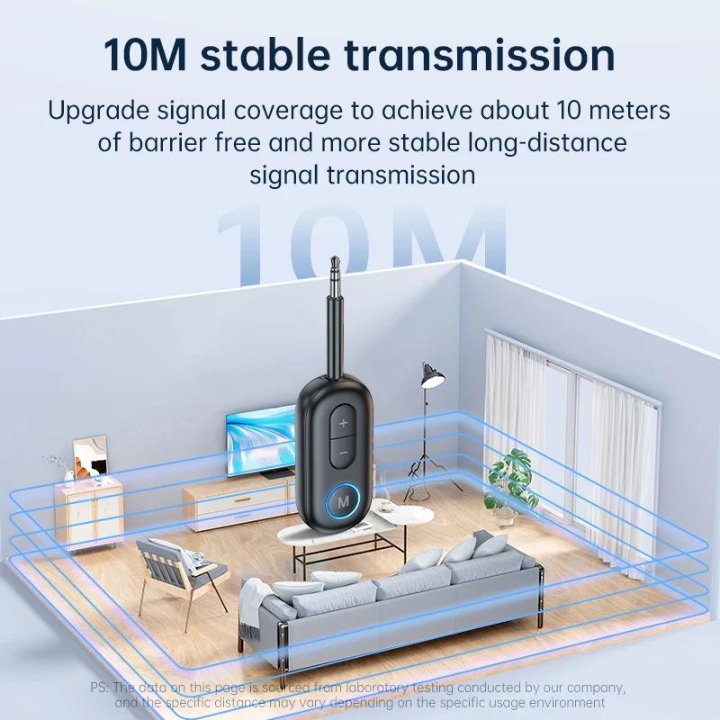 Bluetooth 6.0 Audio Transmitter Receiver 3.5MM AUX Hifi Stereo Music Wireless Adapter With Mic For Car Airplane TV PC Headphone