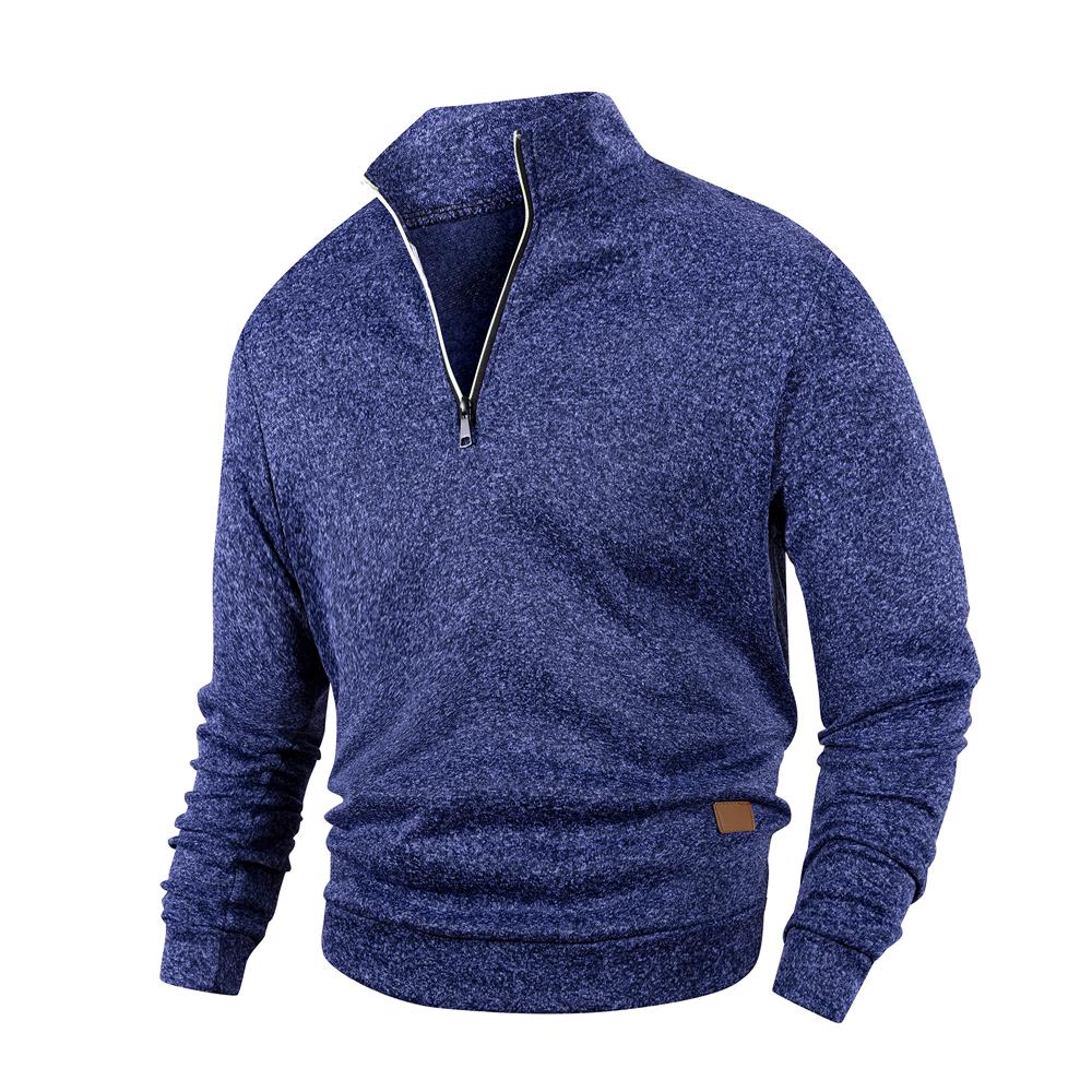 Sudadera de Hombre con Media Cremallera Cuello Alto de Forro Polar Jersey de Moda para Hombre para Exterior Cuello Alto Manga Larga
