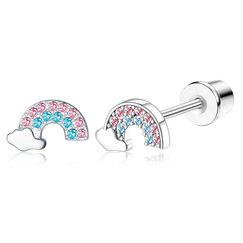 1 Pair Hypoallergenic Screw Back Stud Earrings For Women Surgical Steel Hoop Butterfly Star Dangle Earrings Set 20G