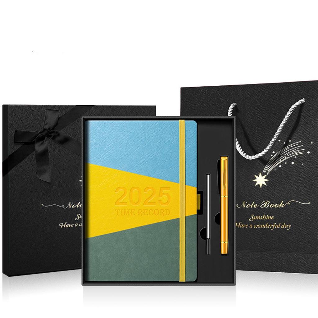 A5 verdickter Business-Notizblock aus Leder, Arbeitsnotizbuch, Besprechungsprotokollbuch, Tagesplaner 2025, Studiennotizen für Studenten, Tagebuch, 150 Blatt