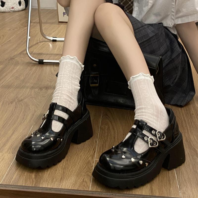 Mode 2025 Neuer Damen-Sommerstil Dicke Absätze High Heels Runde Zehen Modischer Stil Schuhe Dicke Sohle Mary Janes