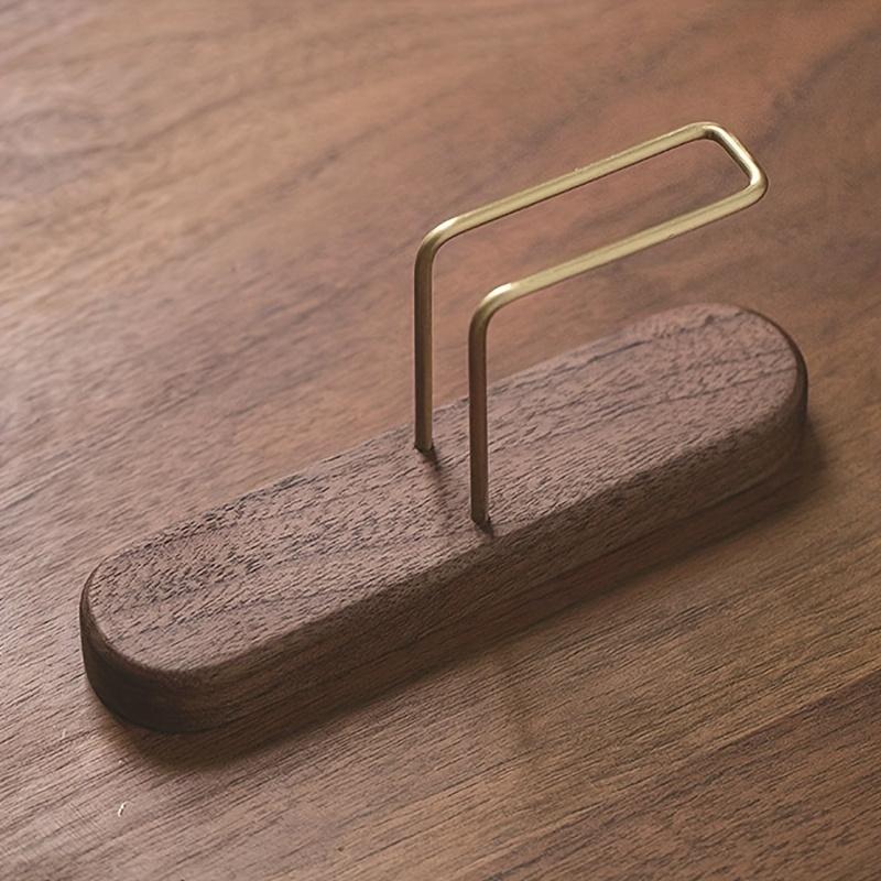 Walnut Filter Paper Rack Holder Coffee Accessories Stand Capacity of 60 Pcs Paper Storage for Fan Shape V Shape