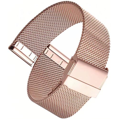 

Ремешок для часов YFS с часовыми стрелками, нержавеющая сталь, металл, сменный ремешок с регулировкой, сетчатый миланский ремешок, застежка-кнопка, полированная отделка, 1