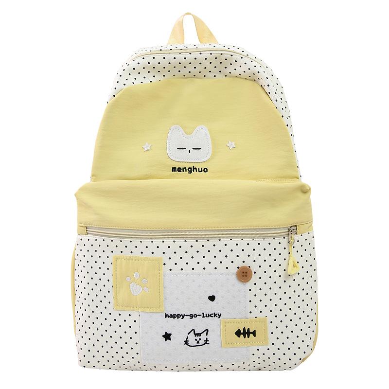 

Women s Cartoon Backpack Large Capacity Student Schoolbag Small жёлтый