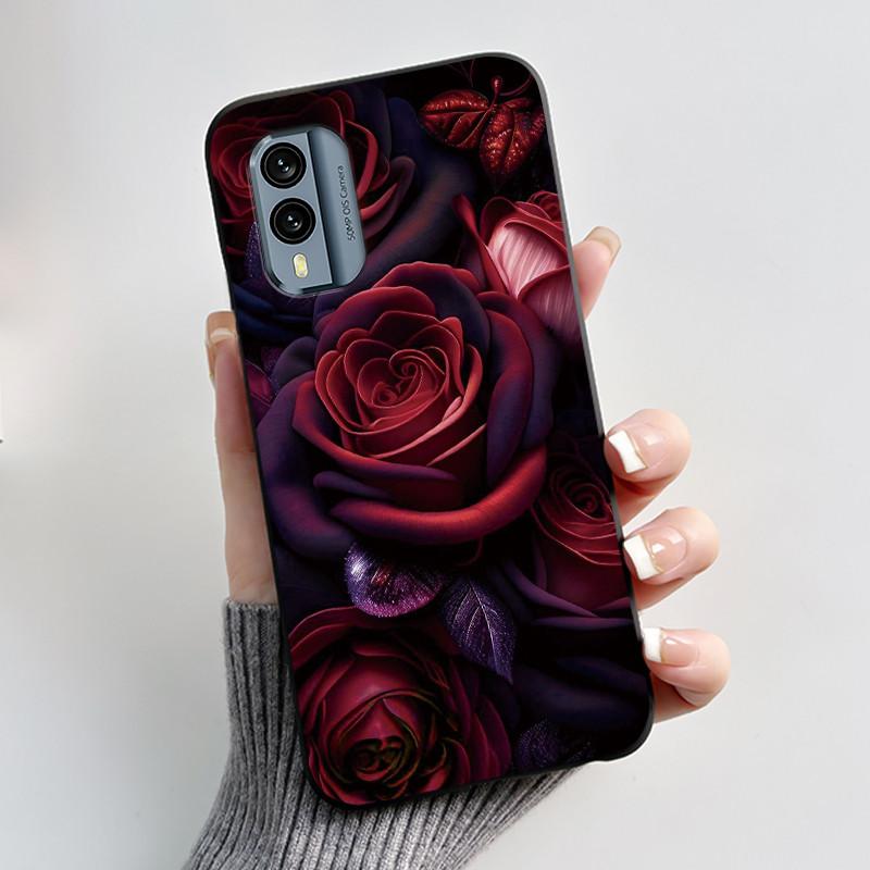 Casing For Nokia X30 5G Anti-scratch Bumper Soft Shell For Nokia XR21 Beautiful Brightly Colored Sunflower Pattern Black Case