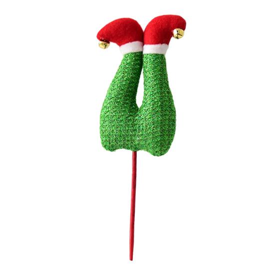 Elf Leg Christmas Tree Picks 3D Decorative Stems with Colorful Stripes Easy Insert Elf Leg Decor for Xmas Tree Wreath & Holiday Display