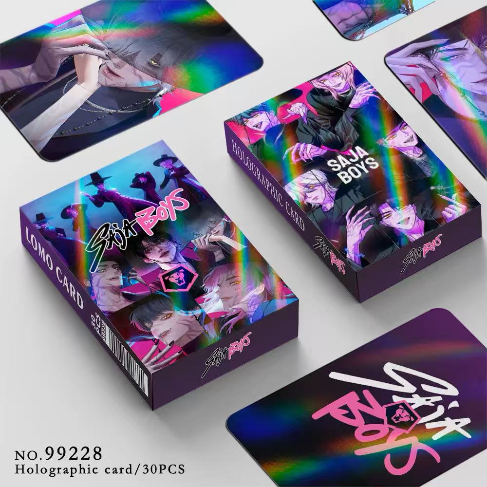 30pcsSaja Boys Holographic Cards Set Double Sided Pocards Stickers Anime Collectible LOMO HD with Entertaining Play Safe Kid Friendly Fun