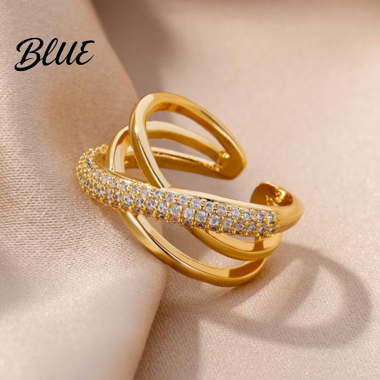 Layered Ring Finger Adjustable Open Design Multi-Layer Interlaced Winding Shape