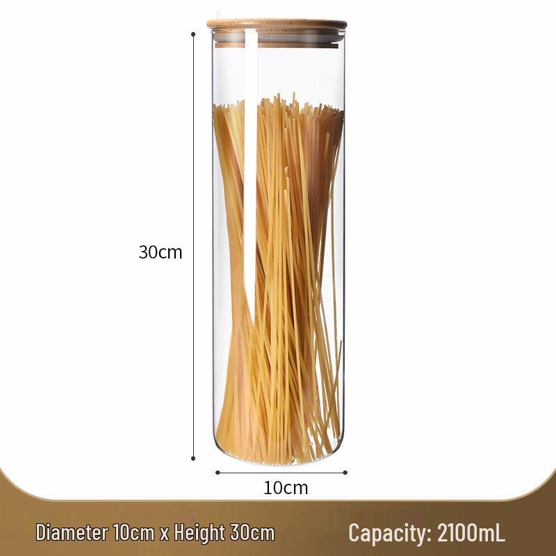 Food Grade Glass Storage Jars with Lids - Tea and Grain Container Set