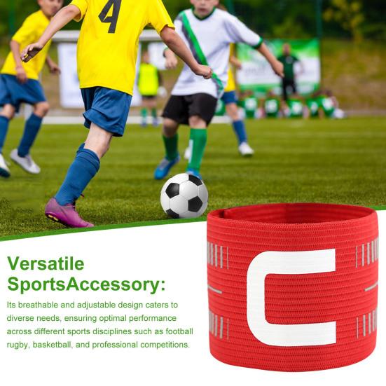 Captain Armbands for Soccer Adjustable Football Basketball Player Arm Bands Nylon Elastic "C" Bands Team Sports Accessories for Adults Youths