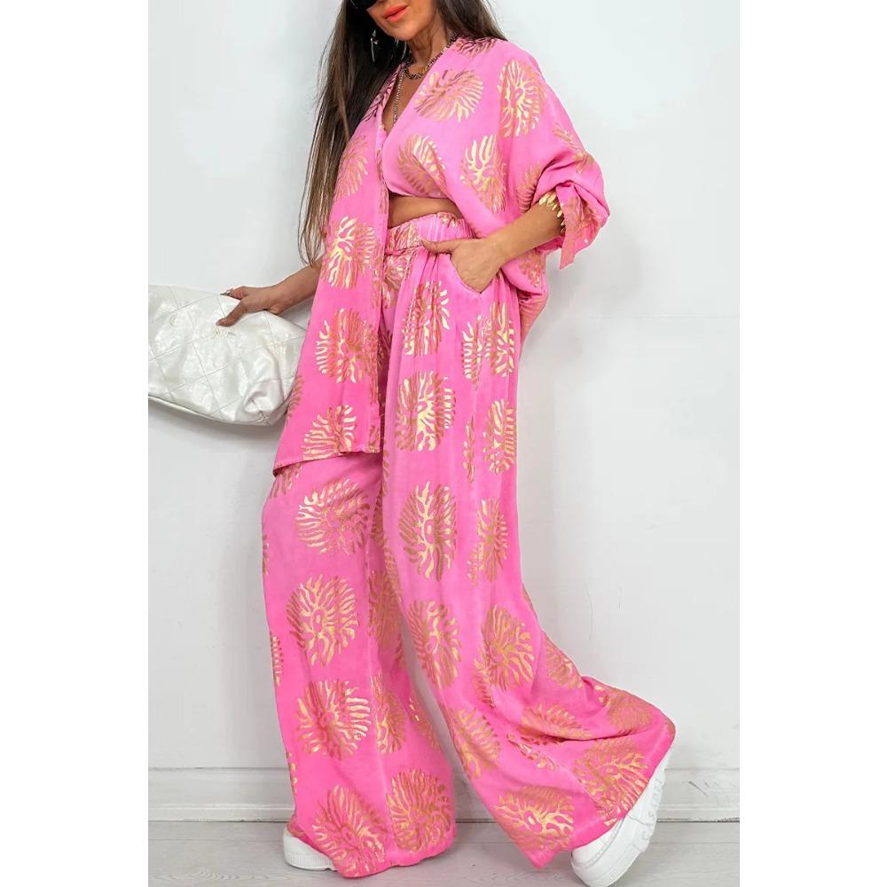 

Новый костюм большого размера с принтом на лацкане и позолотой, свободного кроя, повседневный, с длинными рукавами, для женщин S