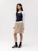 GLOWNY G Classic V-Neck Rib Long Sleeve (White)