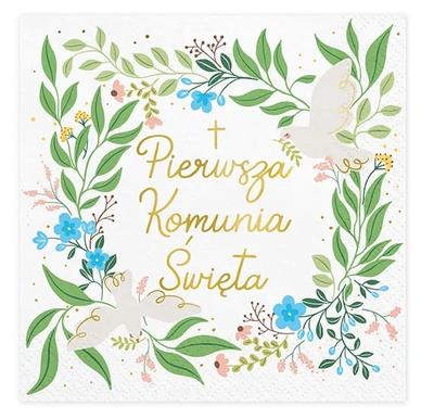 First Holy Communion Napkins   33X33 Cm  20 Pcs