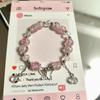 Weihnachts-Charm-Armband mit Crackle-Perlen, Schneeflocken-, Baum-, Weihnachtsmann- und Glockenanhängern