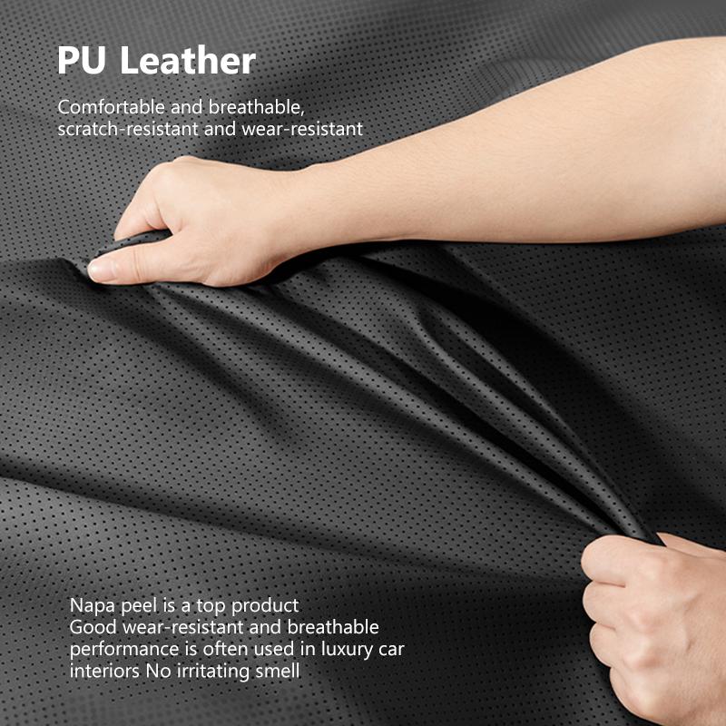 SEAMETAL Soft PU Leather Car Front Seat Cover Non-slip Velvet Front Rear Seat Cushion for All-Season 1pc
