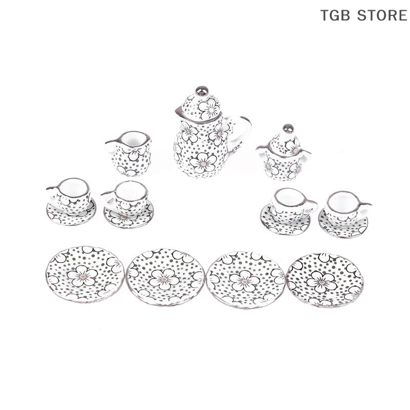 1:12 Dollhouse Miniature Mini Ceramic Tea Set Furniture Home Model Decor Toy Doll House Accessories
