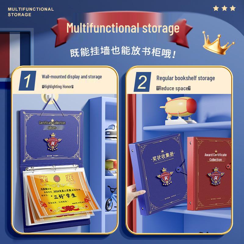 Student Certificate and Document Book - Thick A4/A3/A5 Storage for Test Papers and Honors