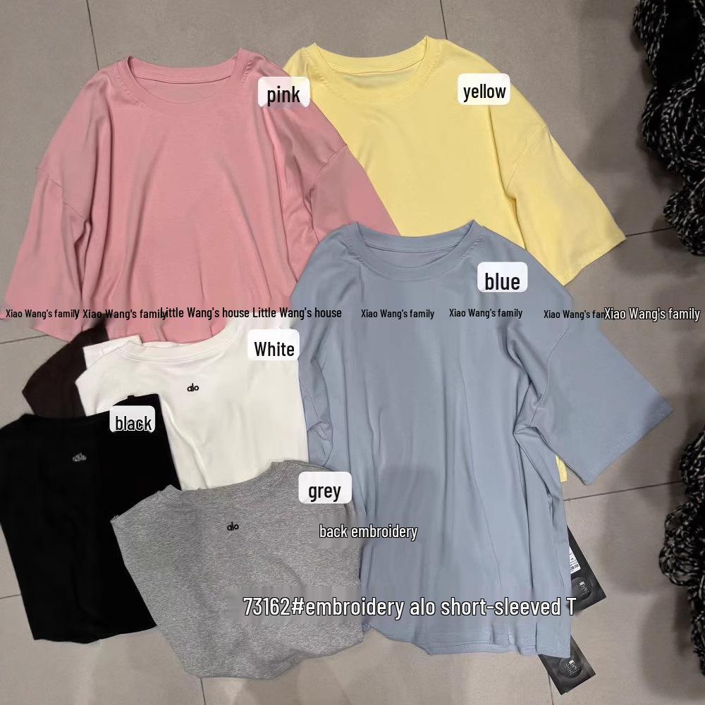 

Xiao Wang s Plus Size Casual Korean Style Summer T-shirt One Size чорний