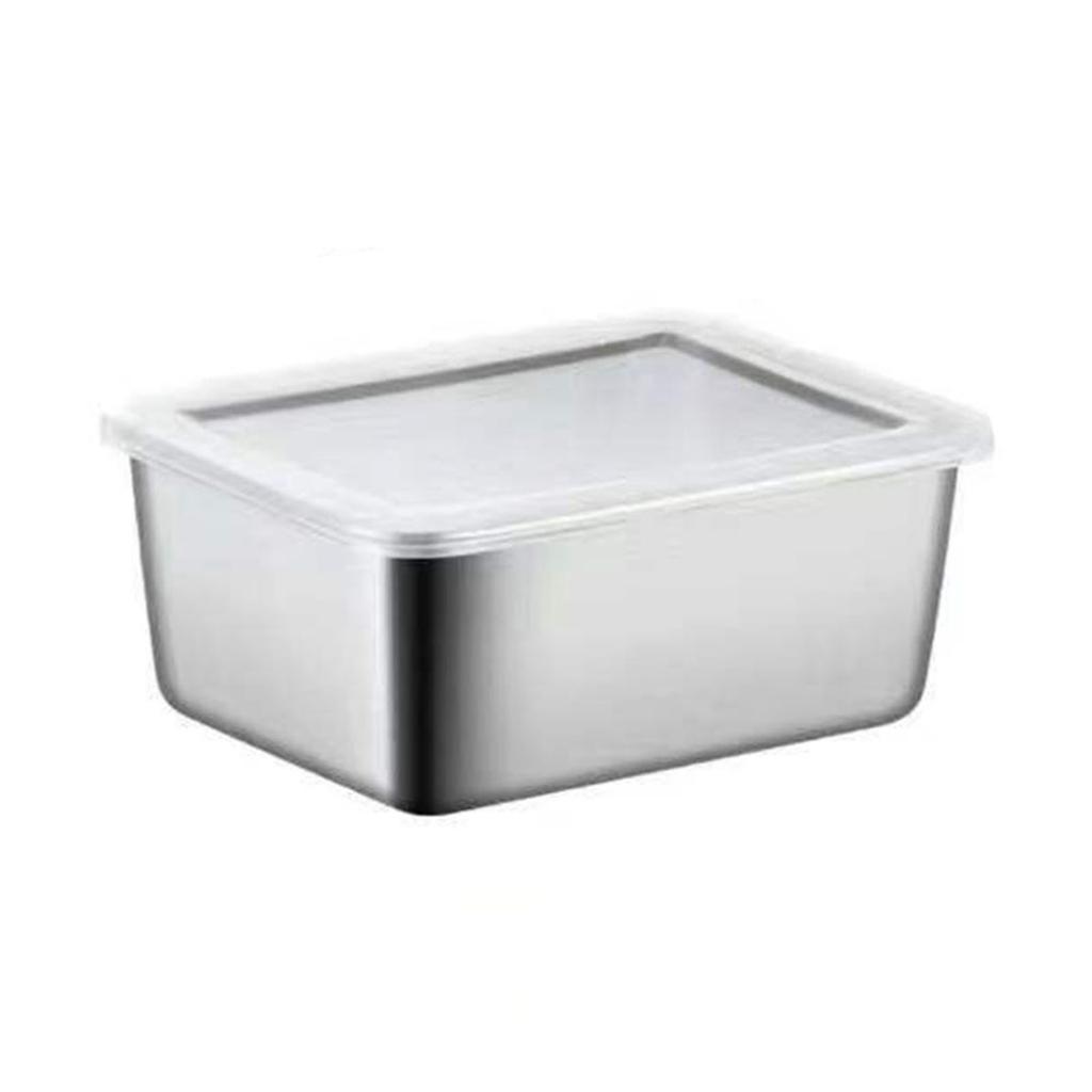 Cooking Utensils Stainless Steel Storage Box Stainless Steel 1Pcs Fresh Box Large Size With Plastic Cover Exquisite High Quality