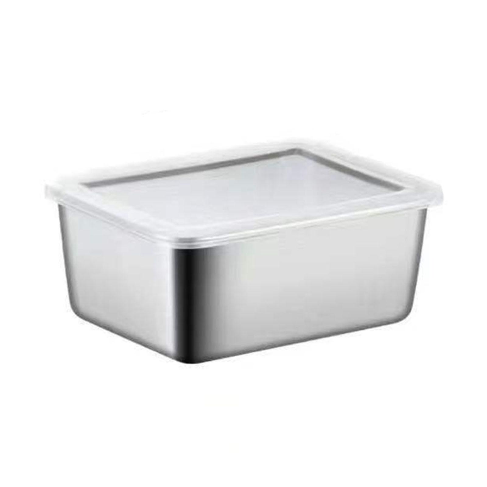 

Cooking Utensils Stainless Steel Storage Box Stainless Steel 1Pcs Fresh Box Large Size With Plastic Cover Exquisite High Quality
