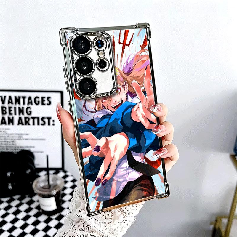 Anime Character Power CSM Soft Phone Case For Samsung Galaxy S26 Ultra S25 Edge S24 FE S23 Plus S22 S21 + S20 Plating Anti-Fall