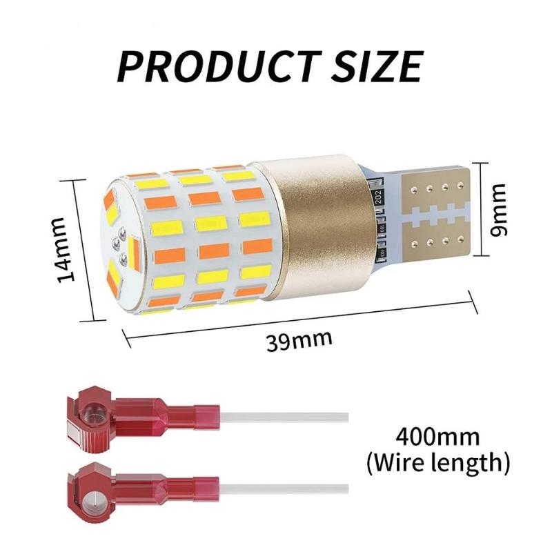 2X Car Signal Light T15 W16W Led Bulb W5W 4014 Led Lights Canbus No Error High Power Two-Color Reverse Back Parking Lamp 12V