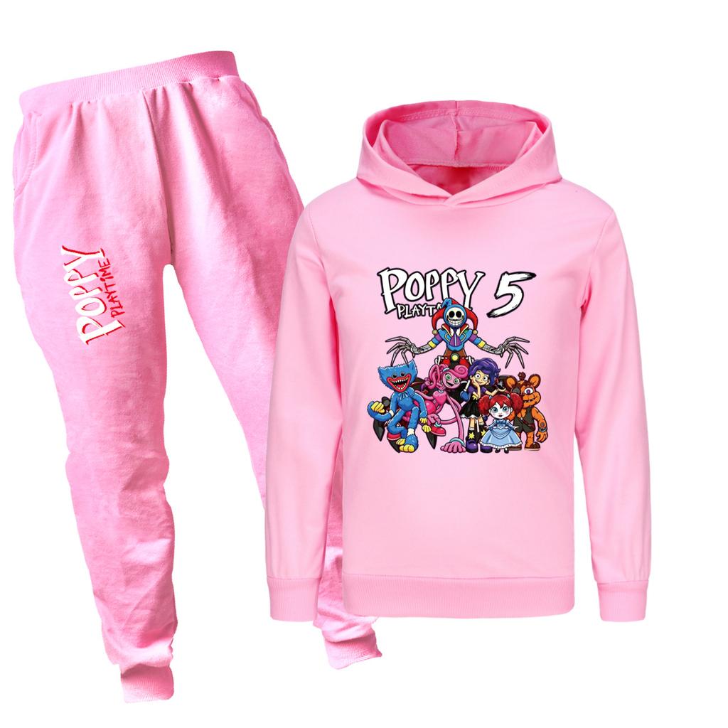 Poppy playtime children's hooded sweatshirt trousers casual sports suit 5707