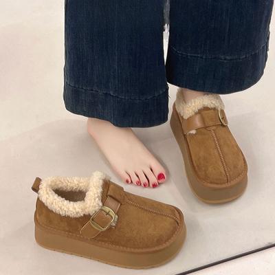 Thick-soled Snow Boots, New Casual Cotton Shoes with Fleece, Height-increasing Women's Shoes