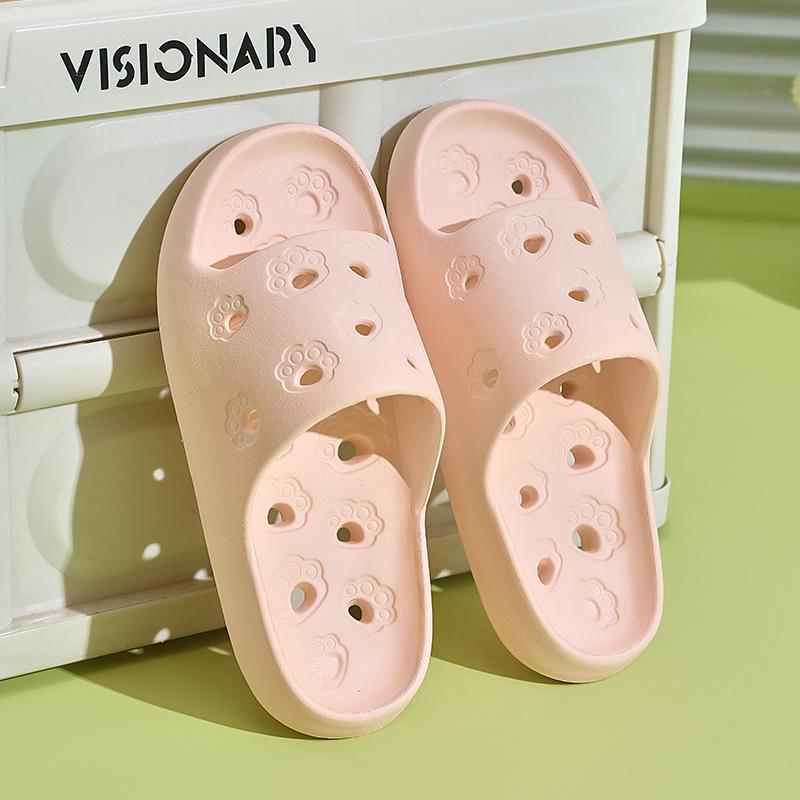 One-Piece Summer Cat Claw Hollow Indoor Sandals and Bathroom Slippers