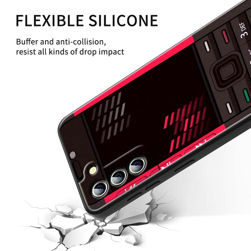 Luxury Vintage Phone Pattern Phone Case For Samsung Galaxy S26 S25 S24 S23 S22 S21 S20 Ultra Plus FE 5G Black Soft TPU