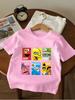Cute Sesame Street Cartoon Short Sleeve Tee For Children Summer Casual Crewneck Top Boys Girls Age 3-14